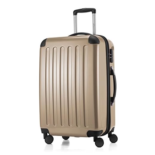 HAUPTSTADTKOFFER - Alex - Bagage Rigide Valise Moyenne, Trolley avec 4 Roues Multidirectionnelles, 65 cm, 74 litres, Champagne