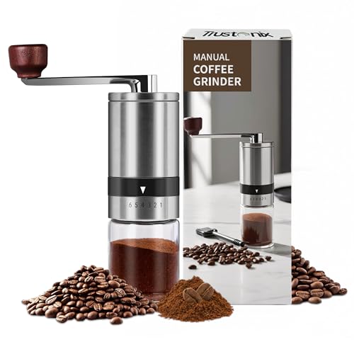 Trustonix - Portable Hand Coffee Grinder | Portable Coffee Grinder for Travel | Cocoa Beans Grinder | Portable & Compact Design | Smooth Grinding | Easy To Use | Higher Efficiency | Powerful & Stable