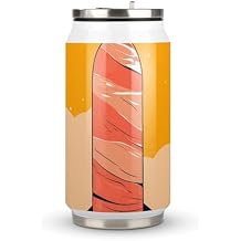 Simple Bottle of Water Vacuum Insulated Tumbler, 13Oz Stainless Steel Drinking Cups with Straw, Double Wall Thermal Coffee Mug for Travel, Office & Gym, Inner 304/Outer 201 Steel