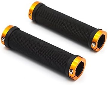 RIIPOO Bike Grips Double Locking Bike, Bicycle, Mountain Bike Handlebar Grips, Include 2 Handlebar Caps, Aluminum Alloy