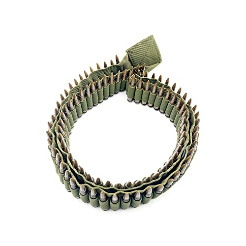 Tactical 100 Rounds 56" Rifle Pistol Bullet Cartridge Bandolier Ammo Belt Shell Holder Hunting Shooting For .357 7.62X39Mm .38 .410 30-30 .270 9Mm #TOP1