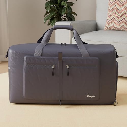 Image of Woogwin Travel Duffel Bag Large Foldable Waterproof Overnight Bag for Beach Swim Bags Pool Sports Gym
