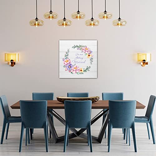 Panneau en bois gravé « We Are Getting Married » romantique - 5