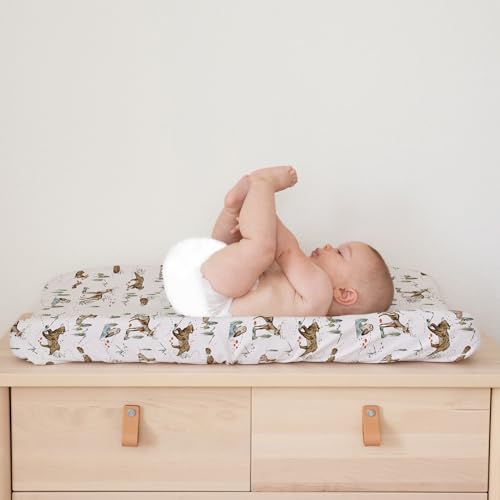 Image of Baby Changing Pad Cover 2-Pack for Boys, Girls (Magic Forest) - Premium Fitted Sheets Baby Diaper Changing Table Cover - Buttery Soft Cotton Blend