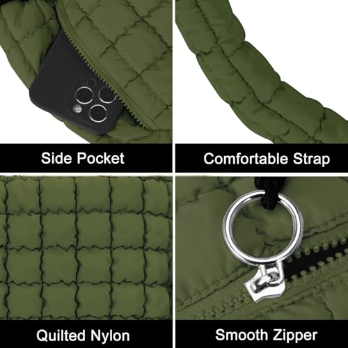 Image of GASSDA Puffer Tote Bag for Women Large Quilted Puffy Lightweight Carryall Crossbody Tote Bag for Women