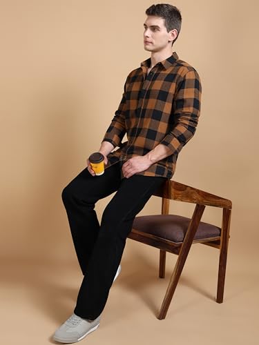 Image of StitchX Men's Slim Fit Brushed Cotton Buffalo Checkered Shirt
