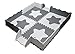 Puzzlematte Baby; Large Sterne EVA, mit Rändern; 24 Stück; Extra große Fliese - 61,5 cm x 61,5 cm; Extra Dick-1,2 cm - Puzzlematte Baby, Puzzelmatten für Babys, Spielmatte Puzzle, Graue und weiße
