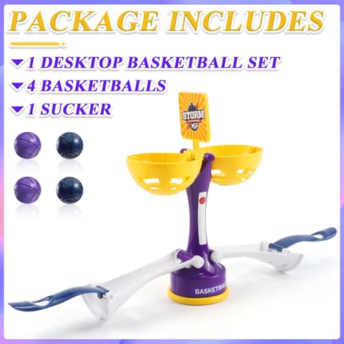 Gytera 2-Players Mini Basketball Game Set Kids Toys, Tabletop Basketball Goal with 4 Balls Kids Games, Desktop Games for Kids, Mini Basketball Games Birthday Gifts for Boys and Girls - Thumbnail 6