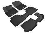 3D MAXpider Custom Fit Kagu Floor Mat (Black) Compatible with Volkswagen Atlas 7-Seat 2018-2026 - Full Set