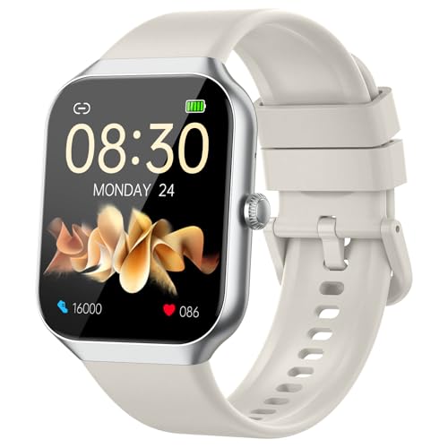 Hrevzon Reloj inteligente para mujer, rastreador de actividad física con frecuencia cardíaca, monitor de sueño, podómetro, reloj inteligente con llamadas/mensajes/notificaciones, IP68 resistente al