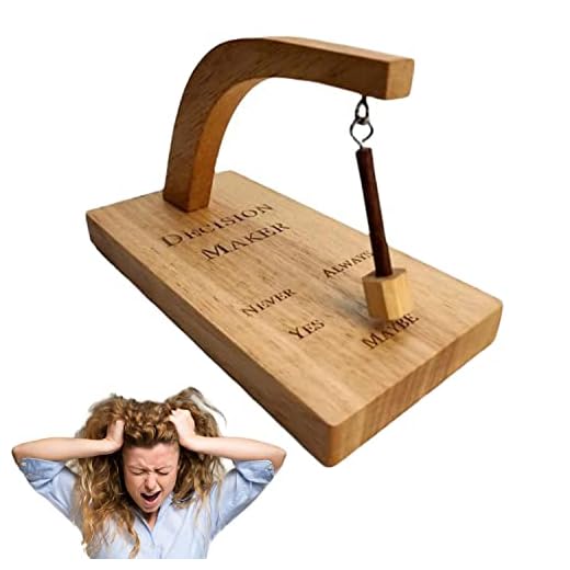 KFGJ Tomador de Decisiones Madera, Decision Maker Pendulo EspañOl, Interesante Magnética Tomador de Decisiones Juguete de Pelota con 5 Opciones, Momentos indecisos, sí o no Péndulo