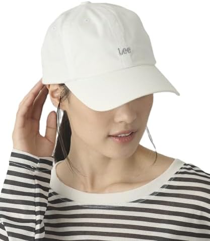 LEE LE Cotton Twill Cap Baseball Cap, White, 57.0-59.0 cm