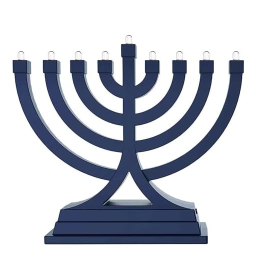 Zion Judaica Mini LED Hanukkah Menorah Battery or USB Operated - Multiple Light Settings On The Go Hanukkiah for Chanukah Decorations (Blue)
