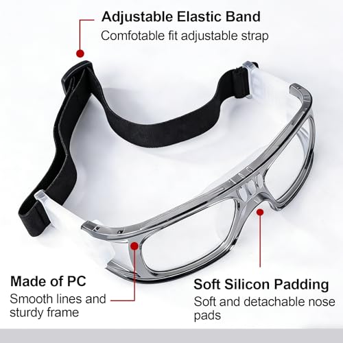 Andux Basketball Soccer Football Sports Protective Eyewear Goggles Eye Safety Glasses LQYJ-01 (Grey)