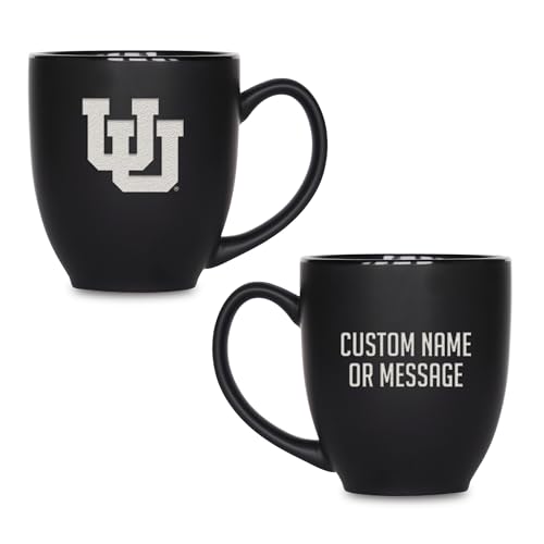 Image of Rico Industries NCAA Primary 15-Oz Personalized Matte Black Bistro Mug - for Hot or Cold Drinks
