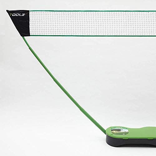 Foto von TOOLZ Portable 2in1 Tennis- and Badminton Net – Mobiles Netz für Badminton, Tennis oder Volleyball – Mit unterschiedlichen Schlägern, Bällen & 2 Netzen