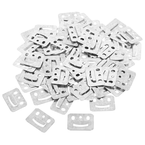 SOLUSTRE 100pcs Zinc Iron Flush Mount Brackets for Wall Buckle Panel Whiteboard Hanger Wall Hooks