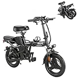 Folding Electric Bike for Adults - 900W Peak Power, Removable 48V 15Ah Battery, 25MPH Top Speed, 28-35 Miles Extended Range, 9 Suspension Systems - Ultimate Urban, Fitness & Recreation, Black