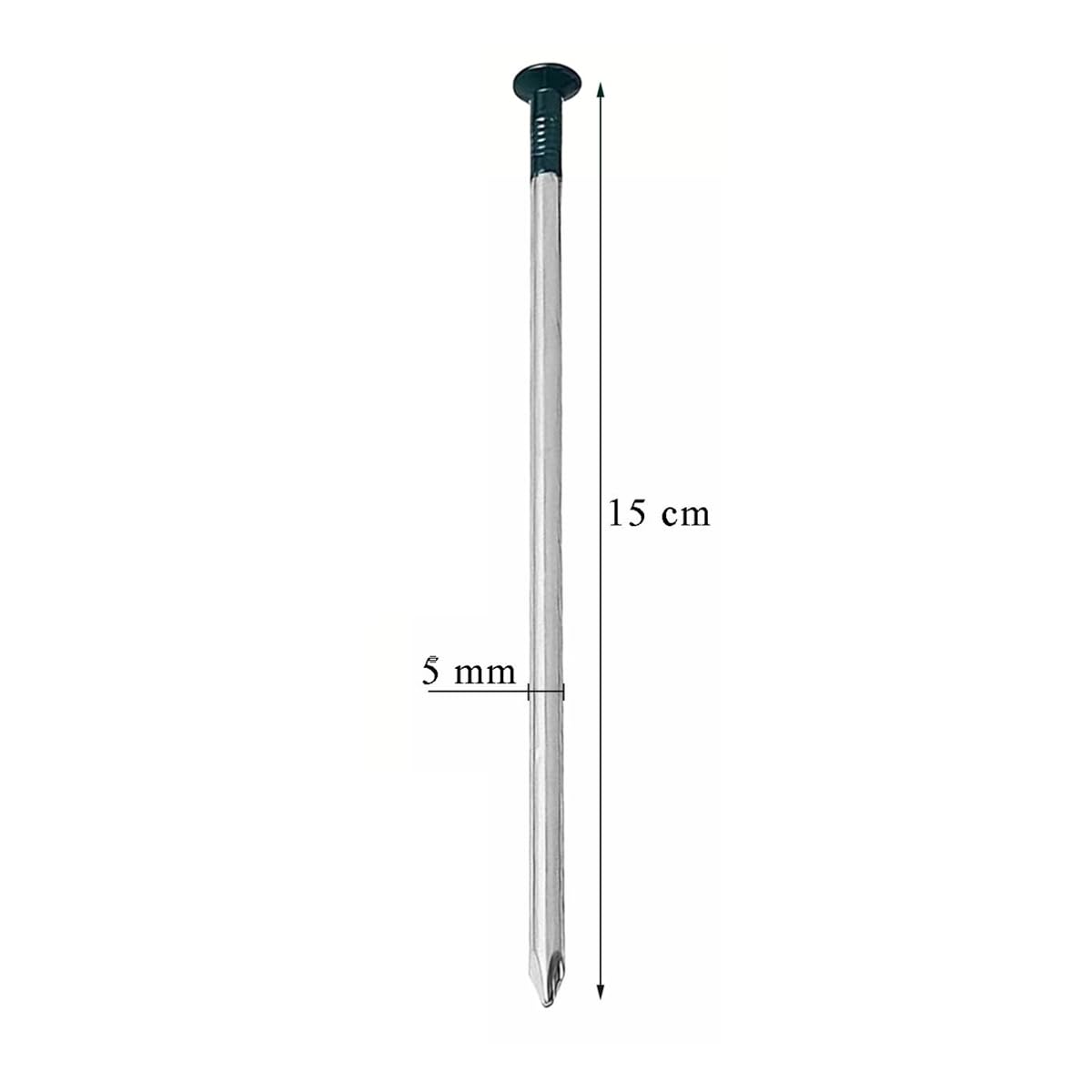 Ubric 60 Clavos de césped Artificial, 5 mm x 150 mm, Cabeza Redonda galvanizada, Clavos de Acero para fijación al césped