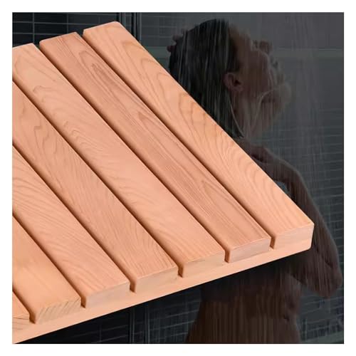 Natural Wooden Bath Mat, Wood Shower and Bath Mat, Non-Slip Bathroom Mat Wood for Indoor Outdoor Shower, Wooden Floor Mat for Spa Sauna Camping?Heavy Duty? Non-Slip(W80xL90cm/W31xL36in)
