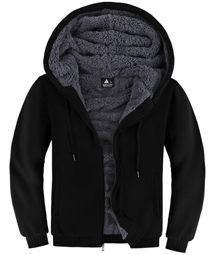 SwissWell Herren Fleecejacke Full Zip Kapuzenjacke Winter Sweatjacke mit...