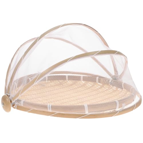 Mikinona 1Pc Bamboo Woven Dustpan Basket Food Storage Container Multi-functional Household Basket for Snacks Steamed Buns Decorative Kitchen Accessory Khaki