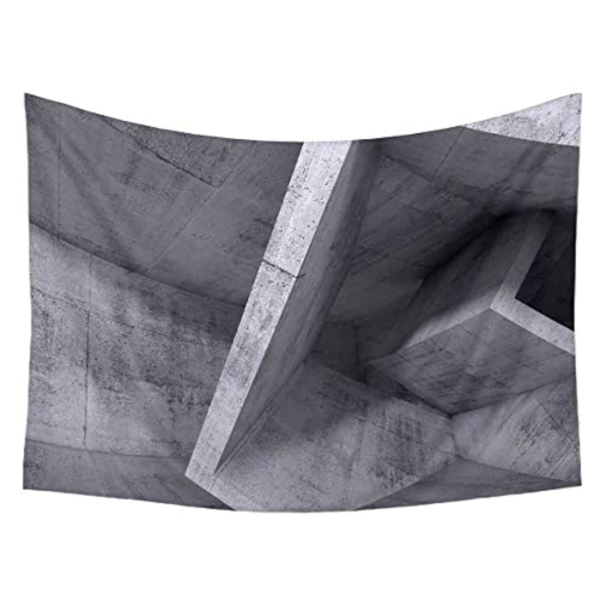 Abstract Chaotic Cubic Structures Velvet Fabric Painting