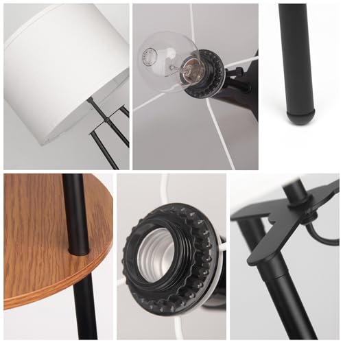 lianheng Candeeiros de pé de tripé para sala de estar, luminária de chão de meados do século com pra