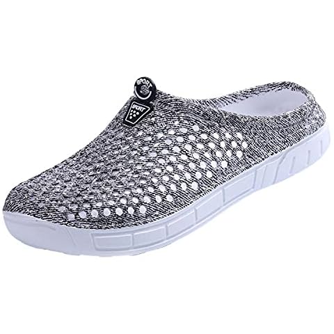 Womens Garden Clogs Shoes Comfortable Slip on Lightweight Summer Sandals Lady Rubber Mules Anti Slip Beach Pool Water Shoes Quick Drying Kitchen Yard Walking House Slippers Classic Clog Gray 39 Cover