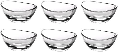 Ego Papaya individual small glass bowl, 3.1"D, Clear, Set of 6