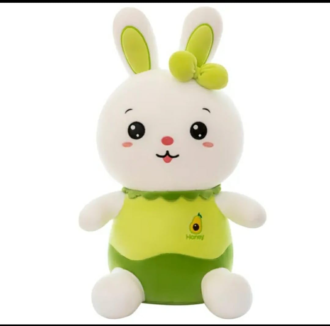 A Little Swag Soft Green Rabbit Bunny with Bow Stuffed Toys Animal Figure Teddy Bear for Girls, Kids, Birthday Gift, Car Hanging, Home Decor – 35 cm