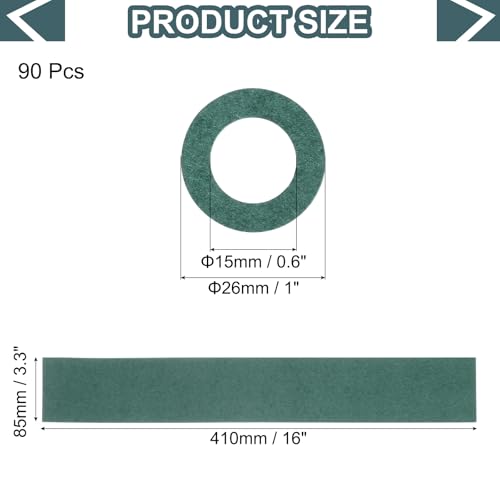 Image of MECCANIXITY 90PCS 26650 Lithium Battery Insulator Rings, Hollow Electrical Insulation Ring Adhesive Paper Cardboard Sticker, Green