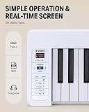 Donner DP-06 składany fortepian, 61 klawiszy, pełnowymiarowa, półważona, pianino cyfrowe dla początkujących, Bluetooth przenośne pianino elektryczne z kieszenią na fortepian