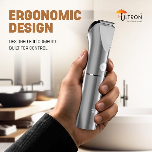 Image of ULTRON UBT01 Beard Trimmer for Men | Cordless Rechargeable Trimmer | 1200mAh Battery | Stainless Steel Blades | Type-C Fast Charging | 1 year warranty (Gray)