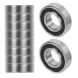 10 Stück 6004-2RS Kugellager Rillenkugellager 20x42x12mm, Ball Bearings, Doppelt Geschützte Rillenkugellager Set, 6004RS Kugellager Stahlkugeln mit Doppeldichtung für DIY Drehbänke 3D-Drucker