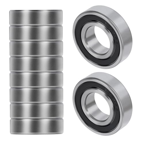 10 Pcs Rodamientos de Bolas 6004-2R, Rodamiento de Bolas de Rodillos de Precisión con doble sellado para tornos de bricolaje, impresoras 3D y accesorios (DI 20mm x DE 42mm x espesor 12 mm)