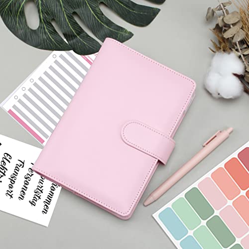 A6 Binder Budget Planner Deutsch: Geld Organizer Budget Planer mit 12 Binder Taschen, 12 Budgetblätter Deutsch, Etikettenaufklebern Sparbuch für Reisen,Tagebuch und Geschenk
