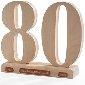 Geschenk 80 geburtstag frau und mann I Alternativ Gästebuch I Deko Holzzahlen 80 Jahre mit Jahreszahlen I Geschenkidee…