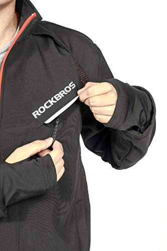 ROCKBROS Fietsjack bikingjack heren jack winter fleece jas windjack waterdicht 3D gevoerd zwart rood - Image 6