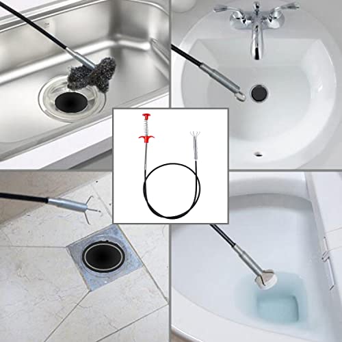 Abflussreiniger 56 cm/22 Zoll Flexibler Spülenreiniger Abflussstangen Schlangenabflusswerkzeug mit einfach zu verwendender wiederverwendbarer Küchenspülenreinigungsbürste