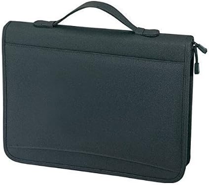 SmartTravel4Less Business Office Professional Poly Zipper 3-Rings Binder Padfolio Portfolio, Black by SmartTravel4Less