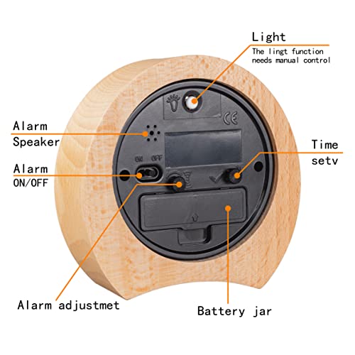 Artinova Desk Alarm Clock, Silent Clock With Nightlight For Home Bedroom Office, Beech Wood Made, Arta-3036 #TOP2