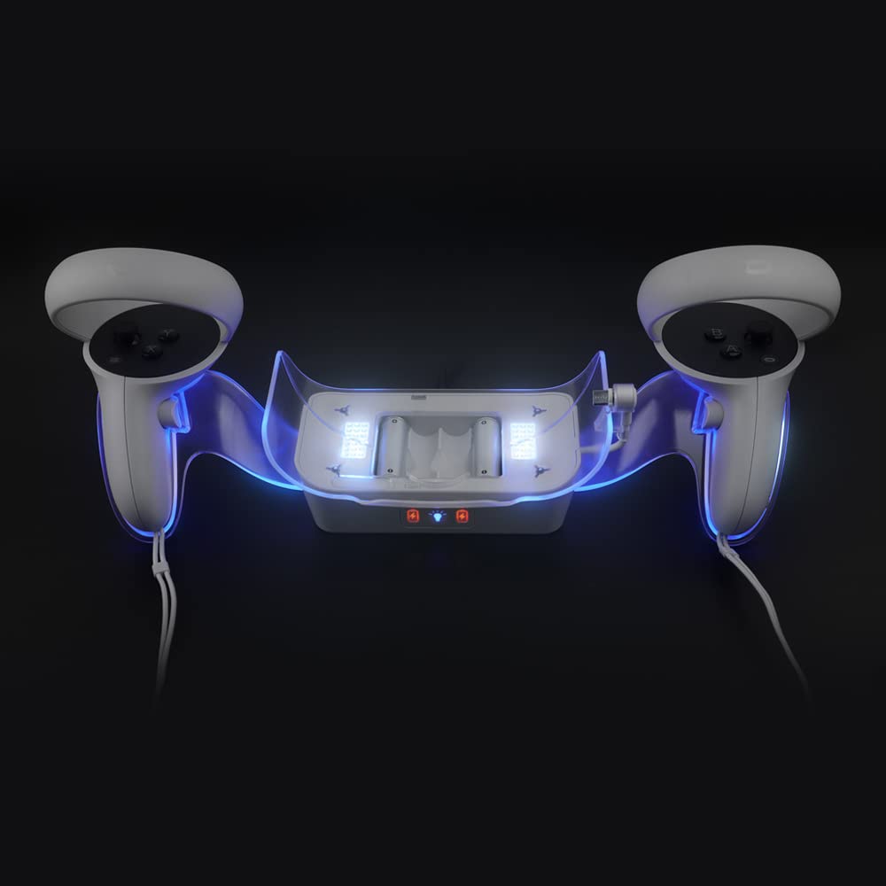 para Oculus Quest 2 VR estación de Carga de Controlador Multifuncional, Base de refrigeración, estación de Acoplamiento de Doble Carga para Soporte Oculus Quest 2 VR (Blanco, Oculus Quest 2) TY-2806