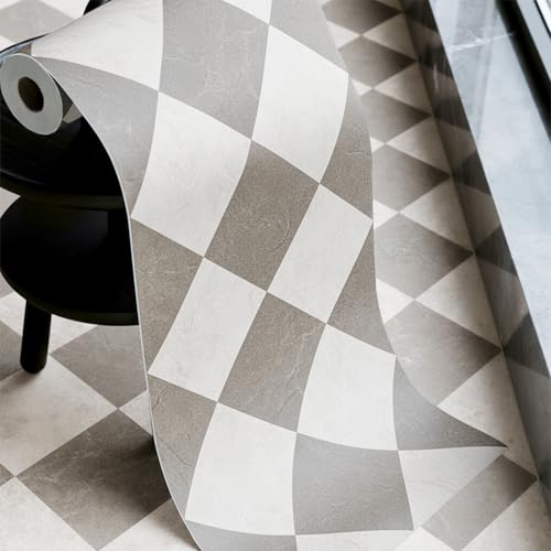 auxua Caramel‌ Vinyl Checked Flooring Roll – Small Size (15.7”