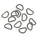 CRAFTMEMORE 3/8 or 1/2 Inch Tiny D-Ring Findings Metal Welded D Rings for Zipper Puller Lanyard Purse Making DIY Craft 50pcs (Gunmetal, 1/2 Inch)