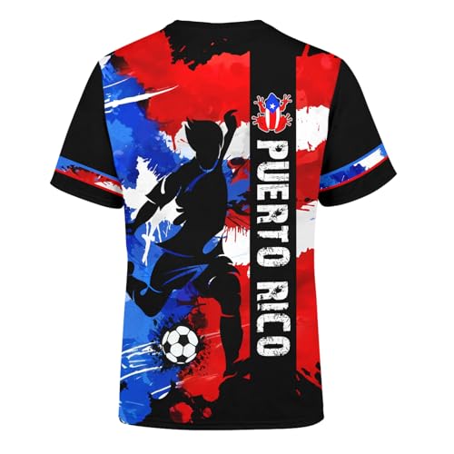 Gukefun Puerto Rico Shirt Men Women Novelty Adult Short Sleeve Flag Football Shirt Top Puerto Rico Outfits for Women Soccer Jersey by Gukefun - Used condition - Image 4