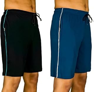 Ephemeral CHIKU NEW Men's Regular Fit Shorts with Zip Pocket, Assorted_2XL (Pack of 2) Price In India