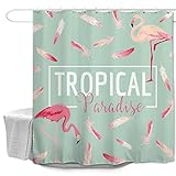 Odot Cortinas de Ducha Tela Impermeable, Patrón Pluma Cortinas de Baño...