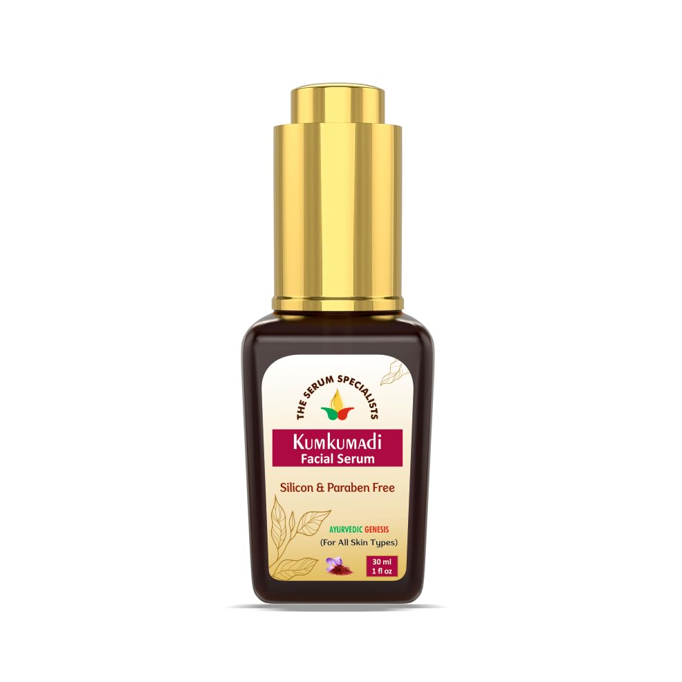 Image of Kumkumadi Face Serum - Brightening & Complexion Enhancing | Saffron Infused | All Skin Types | Paraben Free | 100% Pure from Himalayas - 30ml