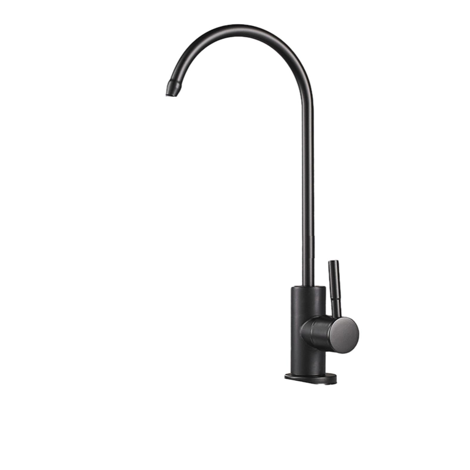 Sink Taps 304 Stainless Steel Direct Drinking Faucet Gooseneck Water Dispenser Filter Kitchen Purifier Black